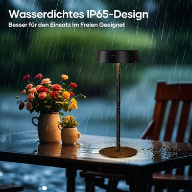 Сонярна LED-лампа Suright настільна бездротова, з USB-C зарядкою, регульована яскравість, 3 режими кольору, IP65 вологостійка, для дому та саду, чорна