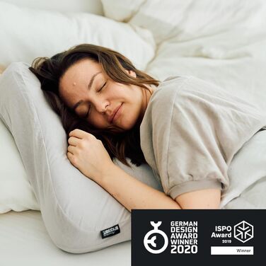 BLACKROLL® Recovery Pillow Set (50 x 30 cm), orthopedic pillow with additional cover, ergonomic head pillow with travel bag, neck pillow made of viscose memory foam, Made in Germany, Climate pillow + Climate pillow cover