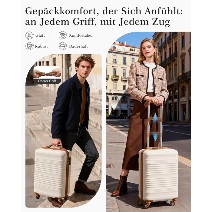 Набір валіз COOLIFE для ручної поклажі (55x35x20cm + 40x25x20cm) з TSA замком та ABS корпусом | 2 шт.