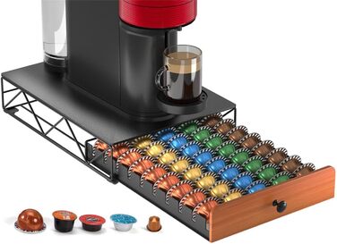 Тримач для капсул кави Nespresso Vertuo та Dolce Gusto на 50 капсул, металевий, чорний