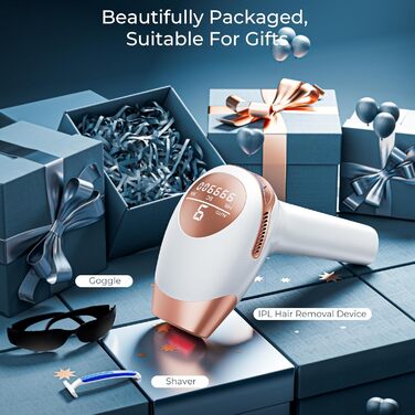 Пристрій для епіляції IPL 21J: Лазерний епілятор з 9 рівнями та червоним світлом 600 нм, 999,900 імпульсів для дому - для жінок та чоловіків, для обличчя, тіла, зони бікіні та ніг