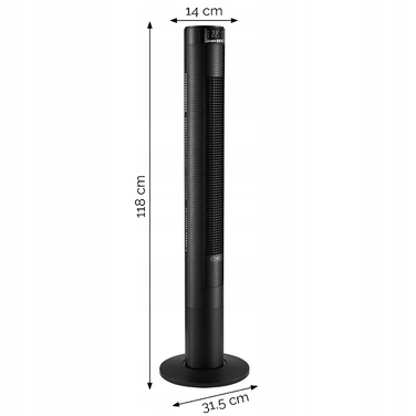 Колонний підлоговий вентилятор Yoer: безшумний, з іонізацією, ароматизацією та 4 режимами роботи (радіус дії +10м)