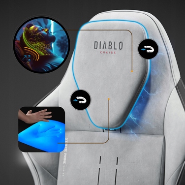 Ігрове крісло Diablo Chairs X.One Prime, тканина, сіре
