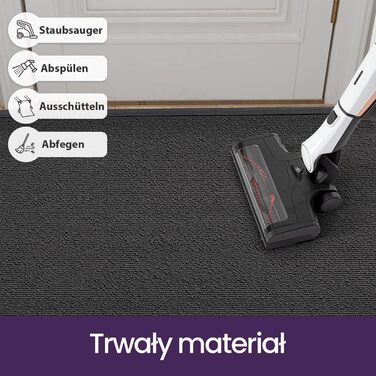 Килимок для дому та вулиці DEXI, 60x90 см, сірий - вологостійкий, неслизький, миючий