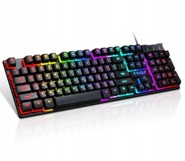 Мембранна підсвічена клавіатура T-WOLF TF20, USB, чорна