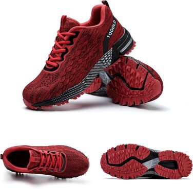 Черевики робочі AONEGOLD чоловічі/жіночі, спортивні, з металевим носком, антиковзаючі, дихаючі, розмір 36-48 EU, 43 EU, 8391, червоні