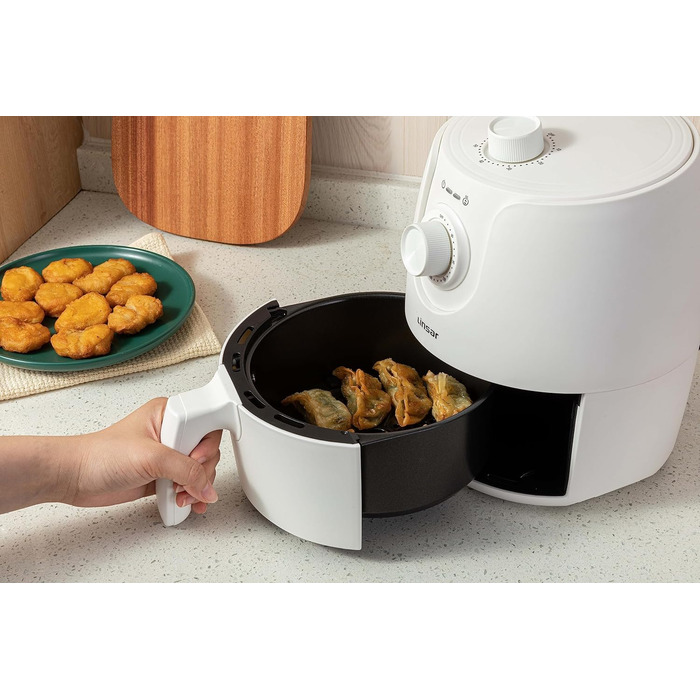 Фритюрниця без олії Mini 1.8L з таймером та функцією підігріву | Airfryer 1200W | Економія енергії та швидкість | Біла