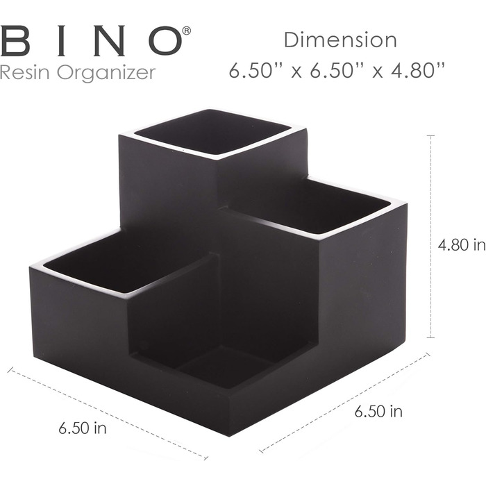 4-Compartment Multipurpose Organizer - Makeup Brush Holder for Makeup Brushes, Organizer, Toothbrush Holder, Marble, Bathroom Accessories (Matte Marble) (Matte Black)