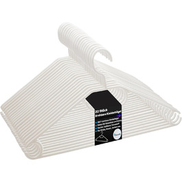 Плечики для одягу білі, пластикові, з обертовими гачками, 41 см, Made in EU, екологічні (100% перероблений матеріал)