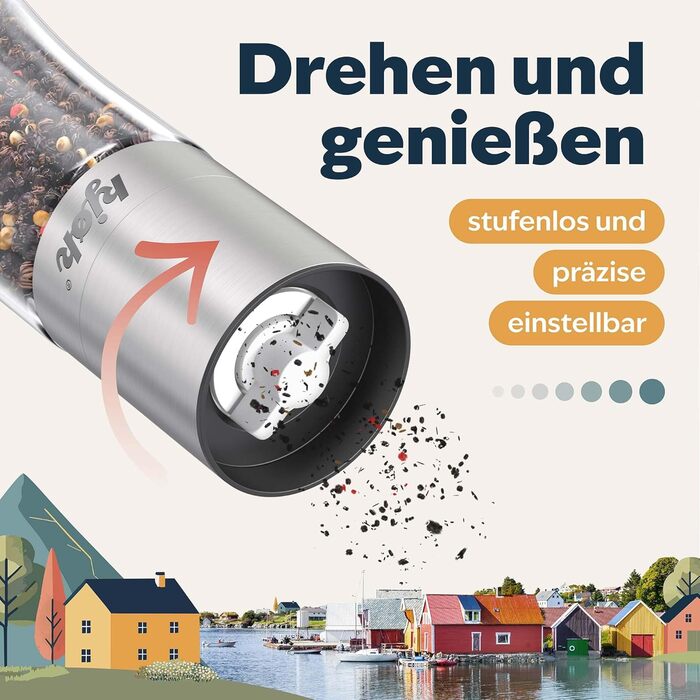 Набір для перцю та солі Kjøk Premium з нержавіючої сталі, 2 шт. з керамічним млинком