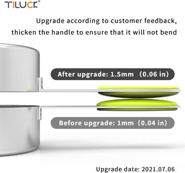 TILUCK Measuring Cups and Magnetic Measuring Spoons, Stainless Steel Measuring Cups, 6 Double-Sided Stainless Steel Measuring Spoons and 1 Leveler (5+7)