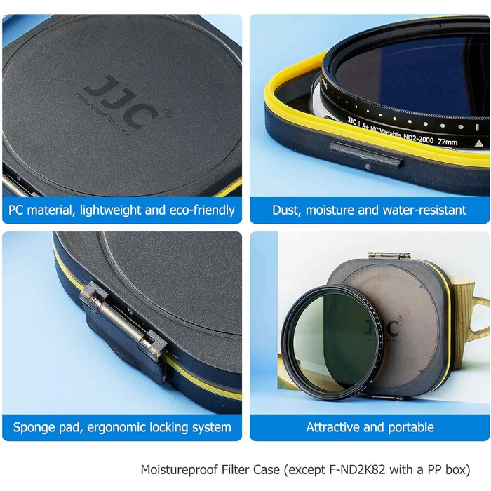 ND-фільтр JJC Variabler 82mm (ND2-ND2000) для камери: регульована нейтральна щільність, 18 шарів покриття, HD-оптичне скло, для DSLR, пейзажної фотографії