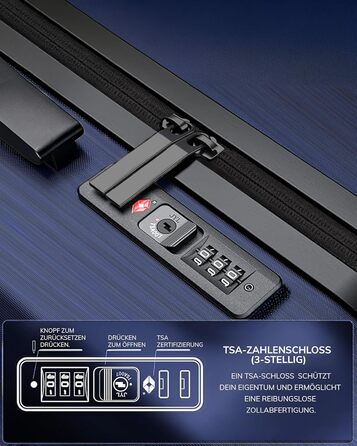 Набір валіз FERGÉ 3 шт. з жорстким корпусом та TSA-замком, Cannes. Валізи-троліки (ручна поклажа, L, XL). Жорсткий корпус, 4 колеса, міцний полікарбонат (3 шт., синій металік)