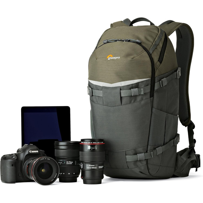 Рюкзак Lowepro Flipside Trek 350 AW - фоторюкзак для DSLR, об'єктивів, планшета та аксесуарів (сірий)