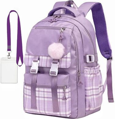 Стильний рюкзак для підліток та жінок: легкий, для ноутбука, на кожен день, у подорожі, для коледжу та роботи (фіолетовий)