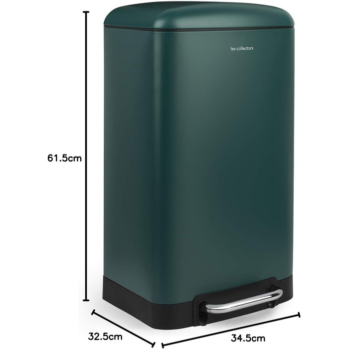 Відро для сміття Les Collectors №712, 30 л, зелене, знімний внутрішній відро, міцне, тихий закриття