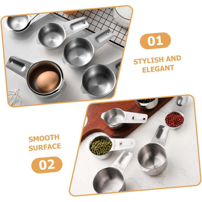 Cabilock 1 Set Measuring Cups Measuring Spoons Set Label Dispenser Teaspoons Instant Kettle Stainless Steel Measuring Cups Adjustable Measuring Spoon Drink Cookie Jar Baking Moulds Stainless Steel