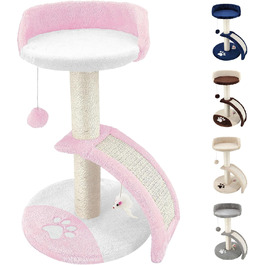 Дерев'яний кігтечка для котів Beltom® Kratzbaum 54 см, рожево-білий. Ігровий комплекс для котів