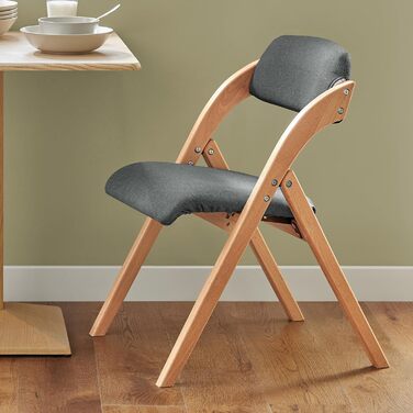 SoBuy FST92-GR Folding Chair Kitchen Chair with Padded Seat and Backrest Green WxHxD approx.: 47x77x60cm Green (1 Chair, Dark Grey)