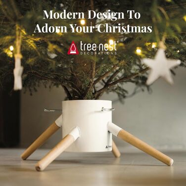 Підставка для ялинки Tree Nest - міцна, з водосховищем, для великих ялин (до 3м), діаметр 20.5 см, білий колір