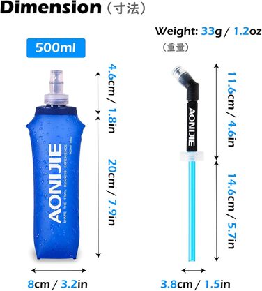 TRIWONDER TPU Foldable Water Bottles, Soft Flask, Water Bottle BPA-Free Sports Bottle for Hydration Pack Cycling Sport