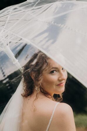Montagsliebe Transparent Wedding Umbrella - Large 124cm Clear Parasol for Couples