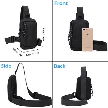 Чоловіча та жіноча поясна сумка-рюкзак для телефону, спортивна, водонепроникна, для активного відпочинку, кемпінгу, подорожей, фітнесу, велосипеду (чорна)