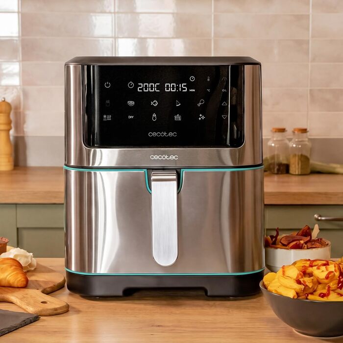 Фритюрниця Cecotec Cecofry Advance 9000 Window 9л з оглядовим вікном та подвійною зоною - 2200 Вт, нержавіюча сталь