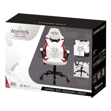Ігрове крісло Subsonic Assassin's Creed для юних геймерів, офіційна ліцензія, чорне з золотом, комп'ютерне крісло для дітей