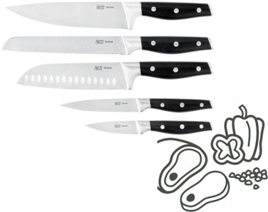 Набір ножів у підставці Tefal Oliver, 5 предметів