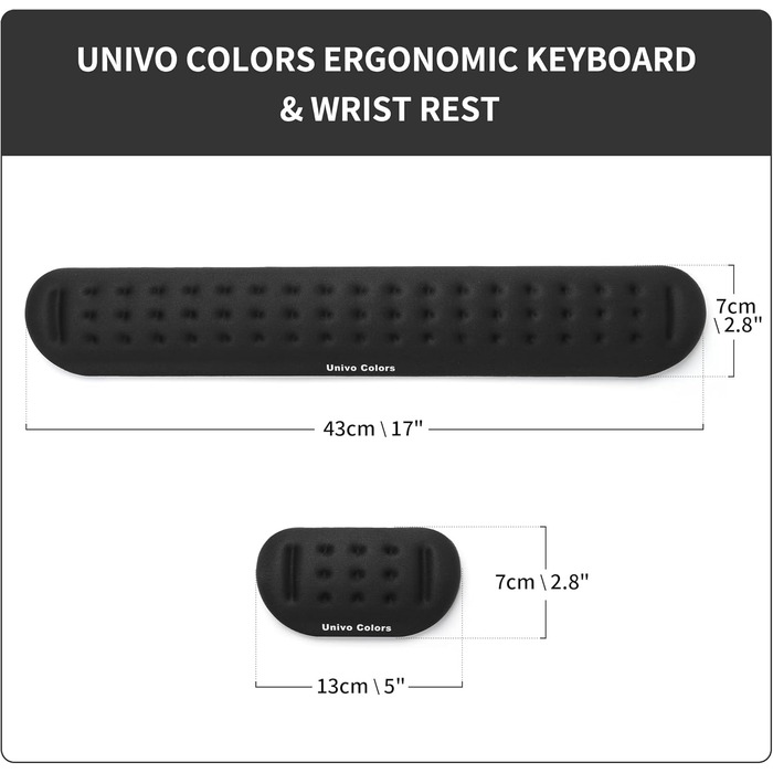 Підкладка для клавіатури та миші Univo Colors Marineblau з Memory Foam, ергономічна, для офісу, геймінгу та роботи за комп'ютером