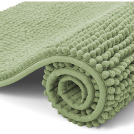 Килимок для ванної кімнати OLANLY з chenille, протиковзкий та гігроскопічний, 40x60 см, колір трав'яний зелений