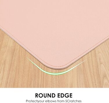 Підкладка для столу Vicwe з екошкіри PU, 80x40 см, рожева - килимок для миші, захист для офісу та дому