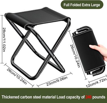 Крісло для кемпінгу складне, портативне, для балкону, міні-крісло, для відпочинку на природі, з сумкою для зберігання. Підходить для пляжу, саду, дачі. Розмір: Large