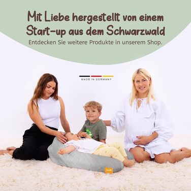 Подушка для вагітних Joyfill Stillkissen XXL: Тестована акушерками, для сну на боці та для годування, з м'якою мусліновою наповнювачем (сірий, 190 см)