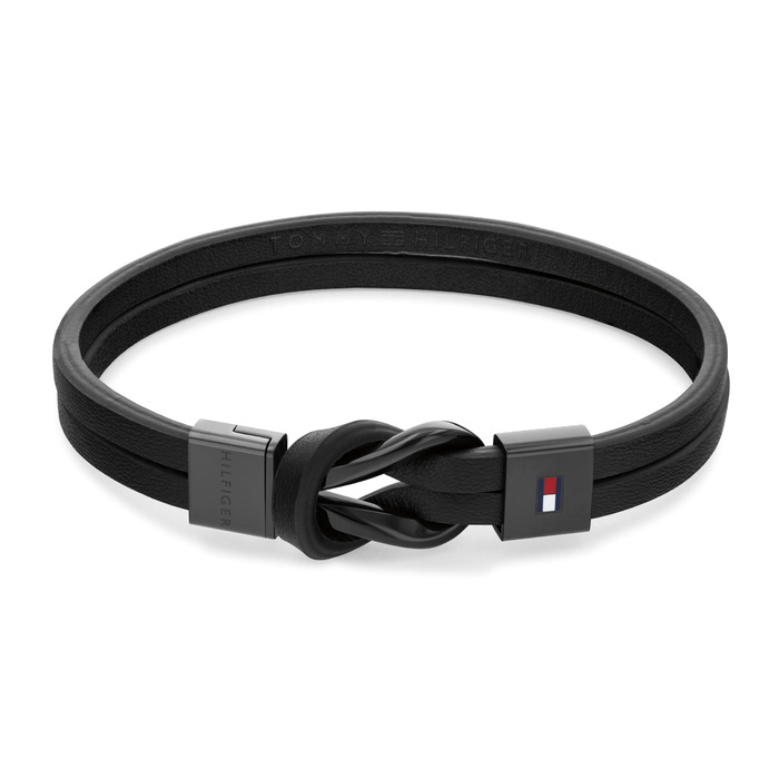 Браслет шкіряний чоловічий Tommy Hilfiger чорний 2790442