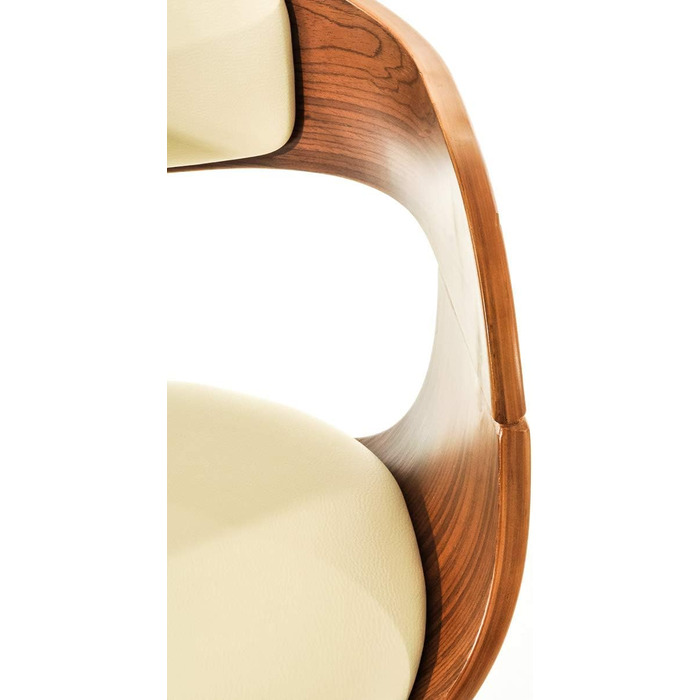 Kingston Adjustable Bar Stool with Faux Leather Seat - Walnut/Cream Finish