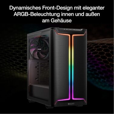 be quiet! Pure Base 501 DX Black - корпус ПК з 3 вентиляторами Pure Wings 3 140mm PWM, RGB підсвічування