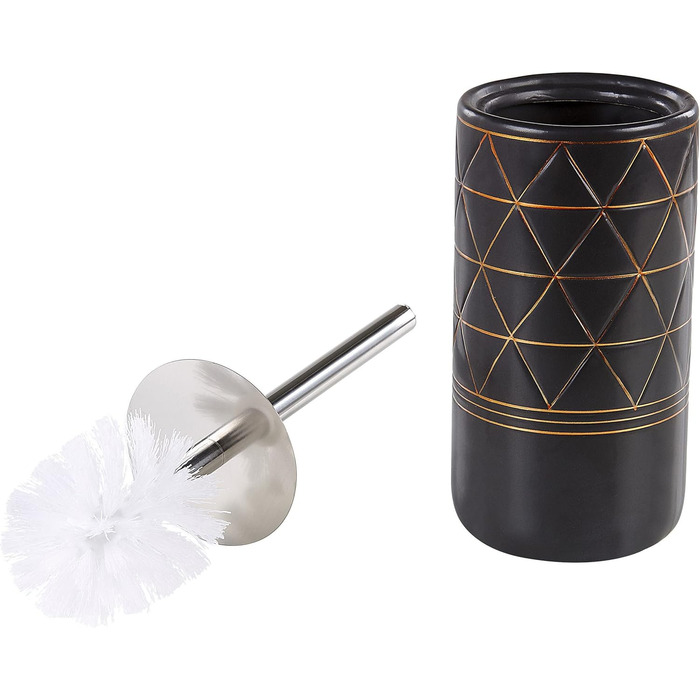 Набір аксесуарів для ванної кімнати Beliani Elegantes (5 шт.) з кераміки чорного/золотого кольору Lanco