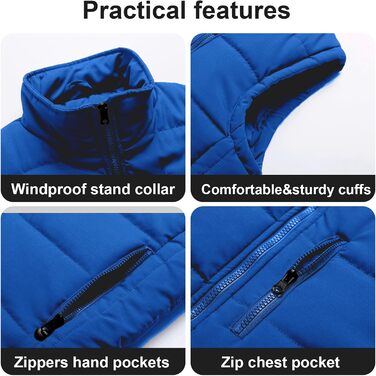 Жіноча пухова жилетка Chrisuno Casual з коміром-стійкою, стеганий верх, для активного відпочинку та катання на лижах (S, Синій)