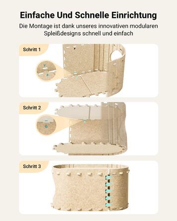 Felt Cat Cave, Felt Cat House, Cat Bed, Cat Cave for Cats, 58 x 33 x 30cm, Peek-a-Boo for Play, Winter-Proof, Nail Protection, Beige