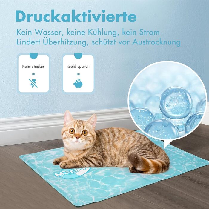 Pawtasy Cooling Mat for Dogs and Cats, Cooling Blanket for Dogs, Cooling Pad with Non-Toxic Gel, Self-Cooling Cooling Mat for Pets, Cooling Dog Mat - M 65 x 50 cm