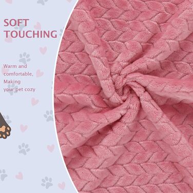 6 шт. м'які ковдри для собак та котів BVAGSS, 60x40 см, фліс, фланель, рожевий колір