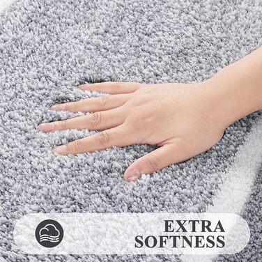 Килимок для ванної кімнати SHACOS: неслизький, м'який, водопоглинаючий, машинного прання, 45x65+50x60 см (Світло-сірий)