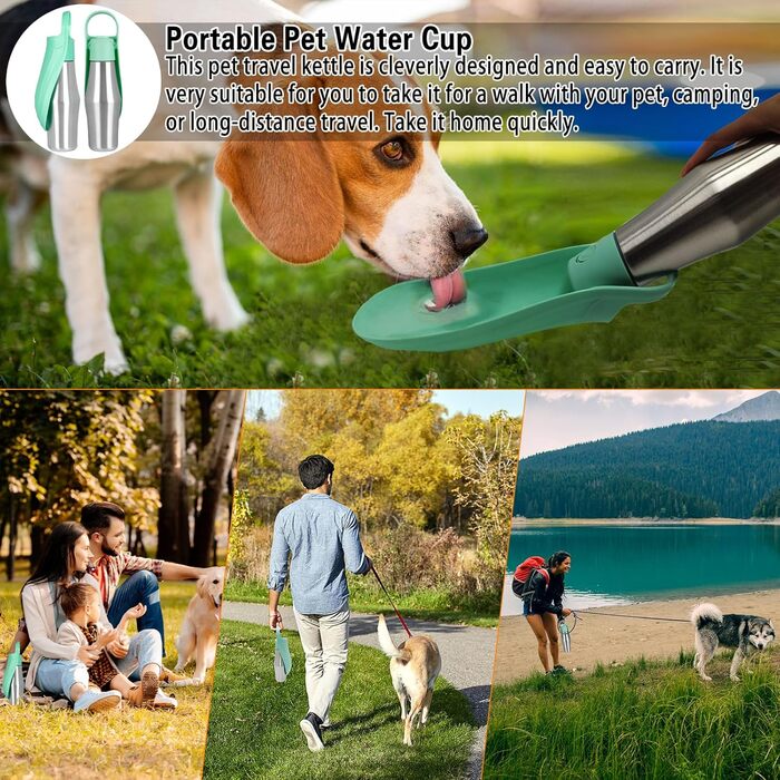 Вода для собак Taozoey 750мл: пляшка-поїльник з мискою, антибактеріальна, витокозахисна, для подорожей та прогулянок