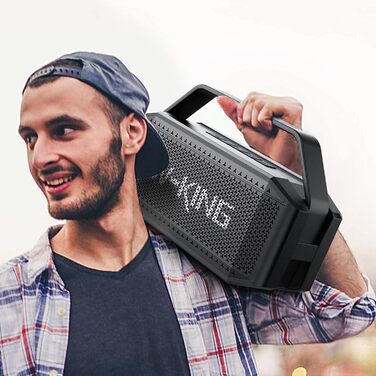 W-KING Bluetooth Колонка 100W (Пікова потужність) - Портативна Колонка з Глибоким Басом, Power Bank, TF/AUX, EQ, IPX6, 40 годин роботи