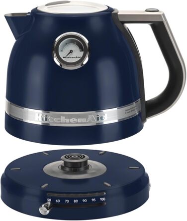 KitchenAid Kettle with Temperature Setting from 50 to 100°C | Tea Kettle with Scale Filter 1.5L | Electric 2400 Watt | Stainless Steel | Ink Blue 1.5 Liter Ink Blue