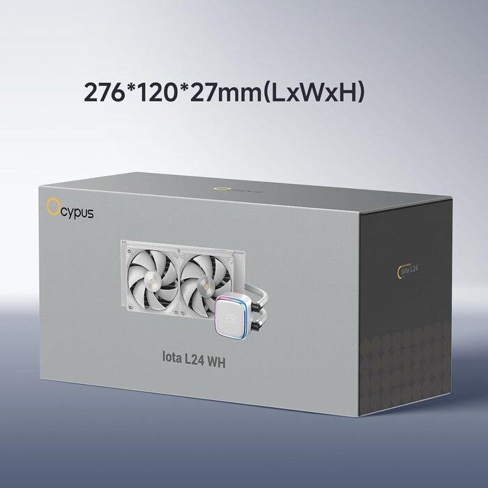 AIO рідинне охолодження ПК з цифровим дисплеєм, 360 мм, для AMD AM4/AM5 та Intel LGA 115X/1200/1700/1851 (Iota L24 WH)