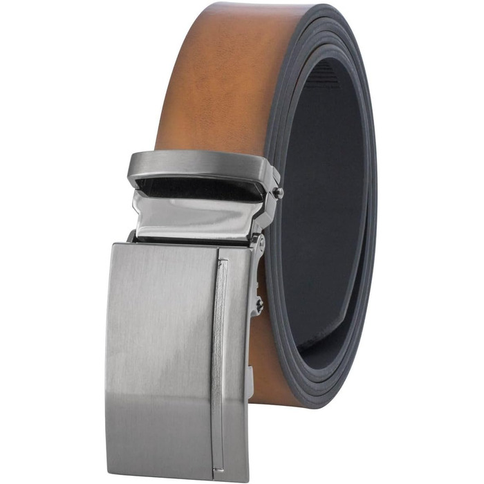 Чоловічий шкіряний ремінь Lindenmann Automatik, колір коньяк, розмір 105/120 см