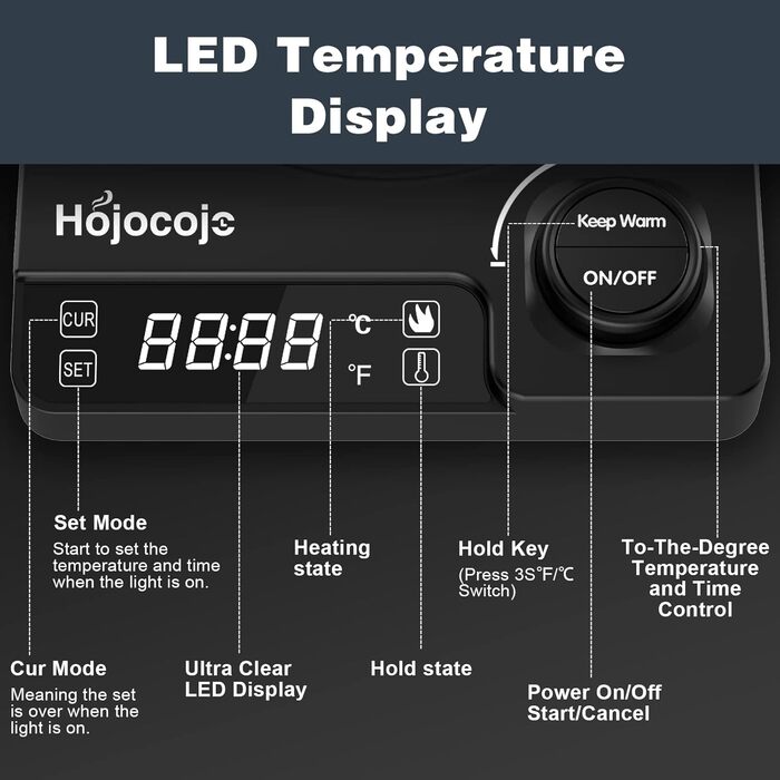 Електричний чайник-заварник зі сталевим гусячим носиком, 1л, 1200Вт, з регулюванням температури та функцією підігріву 24 години, чорний